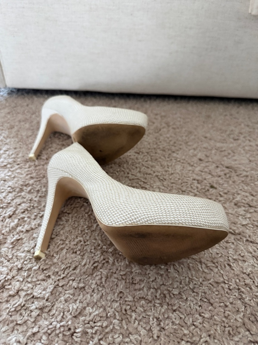 BCBGeneration Cream Textured Pointed-Toe Pumps - Picture 6 of 6
